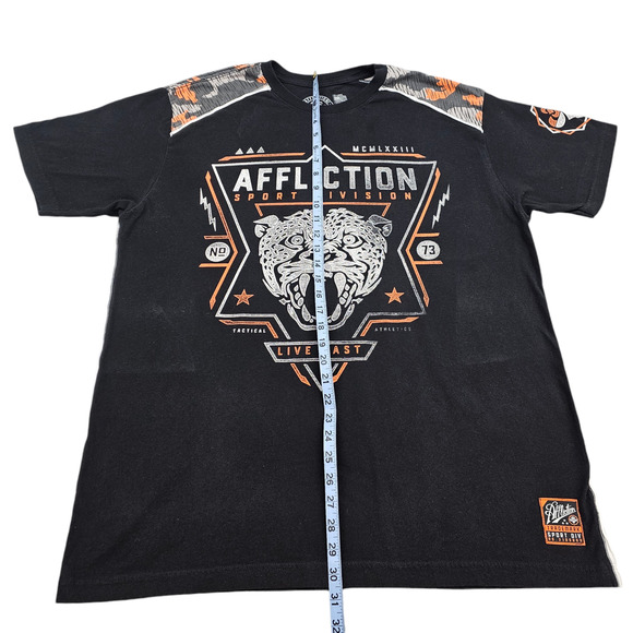 Affliction Shirt Men's XXL Short Sleeve Black Tactical Sport Camo Graphic Tee - Picture 12 of 12